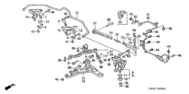 2004 Acura NSX Rear Lower Arm Diagram