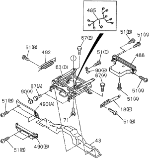 1996 Acura SLX 4 Door 4LS (PREMIUM) KL 4AT Front Seat Diagram 4