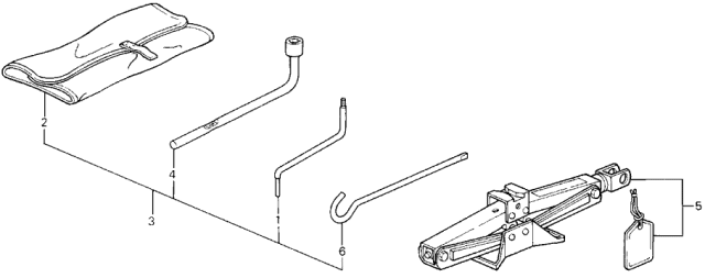 1994 Acura Legend 2 Door LS KA 6MT Tool - Jack Diagram