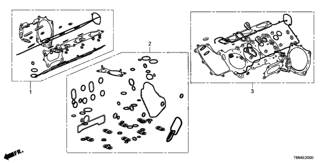 2021 Acura NSX Gasket Kit, Cylinder Block Diagram for 06111-58G-A00