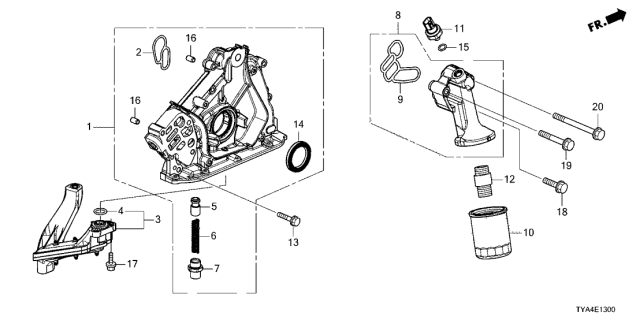 2022 Acura MDX 5 Door TECH KA XAT Oil Pump Diagram