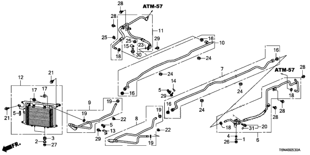 2018 Acura NSX Clamp, Gear Oil Pipe Diagram for 91530-58H-A01