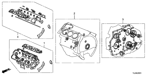 2011 Acura TSX 4 Door TSX V6 KA 5AT Gasket Kit (V6) Diagram