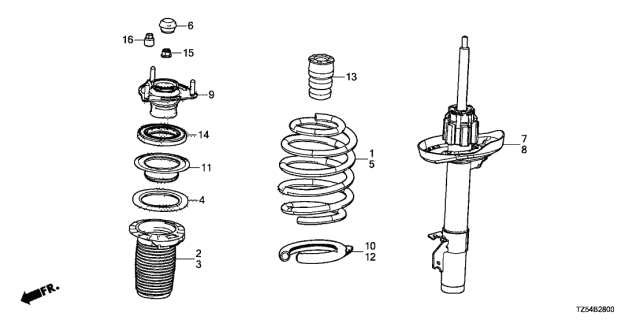 2019 Acura MDX Front Shock Absorber Diagram