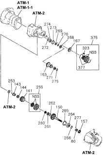 1996 Acura SLX 4 Door 4LS (PREMIUM) KA 4AT AT Transmission Gears Diagram