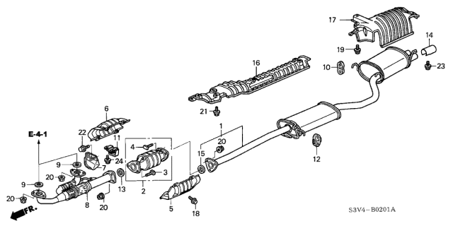 2003 Acura MDX Exhaust Pipe Diagram