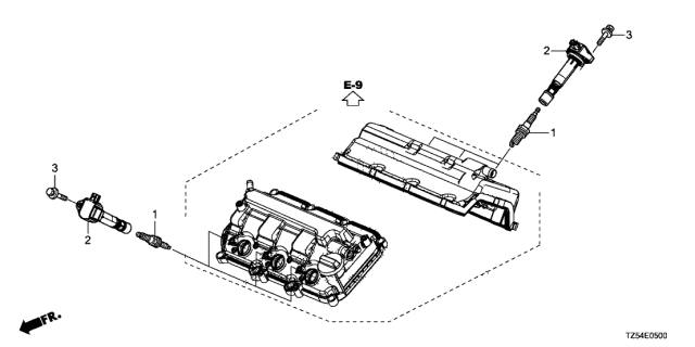 2019 Acura MDX 5 Door TECH (HYBRID (AWD)) KA DCT Plug Hole Coil - Plug Diagram