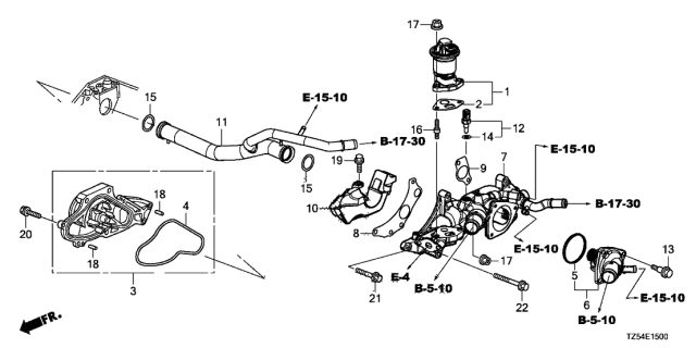 2015 Acura MDX Connecting Pipe Diagram for 19505-R9P-A00