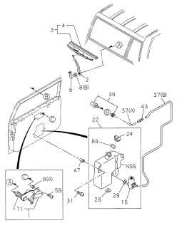 1999 Acura SLX 4 Door 4LS (PREMIUM) KL 4AT Rear Wiper - Washer Diagram