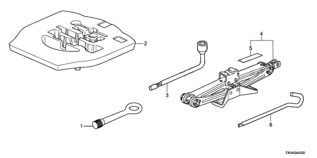 2014 Acura TL 4 Door BASE (3.7) KA 6AT Tools - Jack Diagram