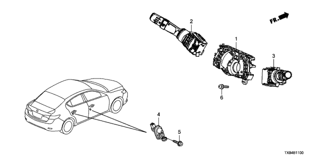 2013 Acura ILX Hybrid 4 Door TECH KL CVT Combination Switch Diagram
