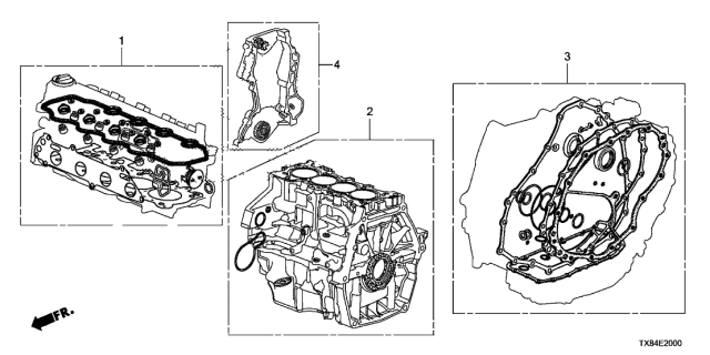 2013 Acura ILX Hybrid Gasket Kit, Cvt Transmission Diagram for 06112-RY0-000