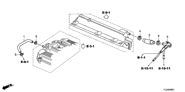 2011 Acura TSX 4 Door TSX V6 KA 5AT Breather Tube (V6) Diagram