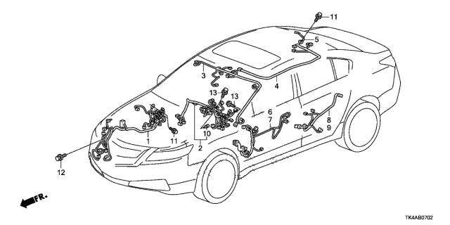 2013 Acura TL 4 Door TECH (SHAWD) KA 6MT Wire Harness Diagram 3