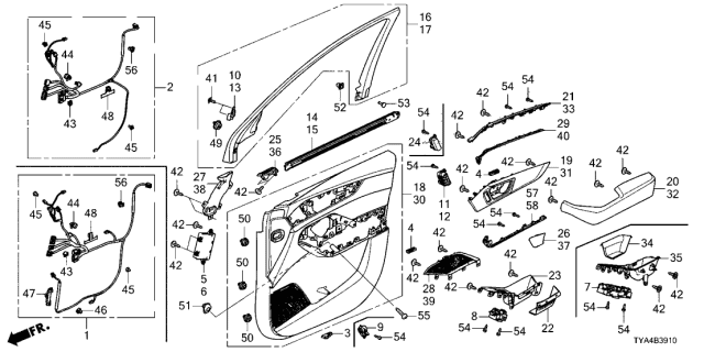 2022 Acura MDX Switch Assembly, Ptg Diagram for 35800-TYA-A01