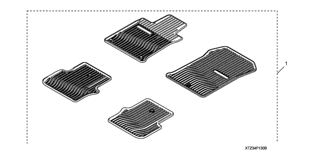 2019 Acura TLX 4 Door ADV (AWD 19INCH) KA 9AT All-Season Floor Mat Diagram 2