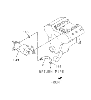 1998 Acura SLX By-Pass Hose Water Diagram for 8-97167-694-2