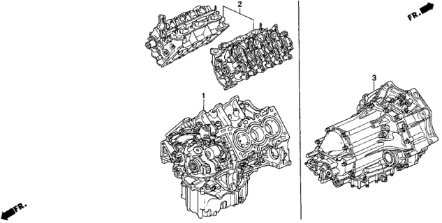 1996 Acura TL Engine Assy. - Transmission Assy. (V6) Diagram