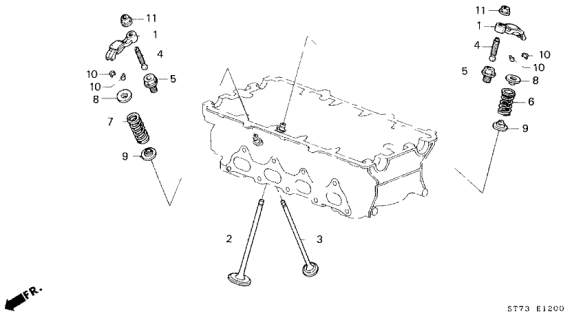 1994 Acura Integra 3 Door LS KA 5MT Valve - Rocker Arm Diagram