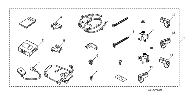 2013 Acura MDX C-Clip, Back-Up Sensor R Diagram for 08V67-TF0-0M007