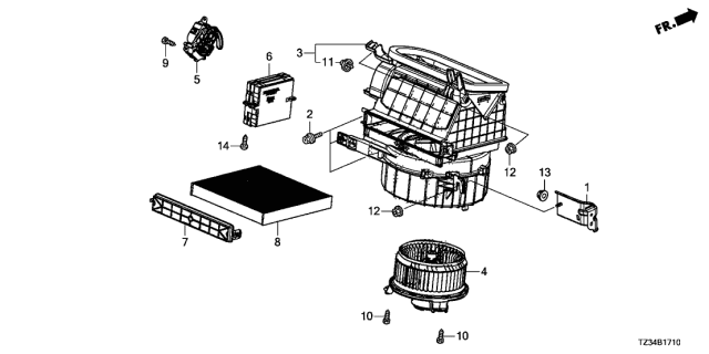 2018 Acura TLX Heater Blower Diagram