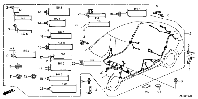 2013 Acura ILX Wire Harness, Floor Diagram for 32107-TX7-A00