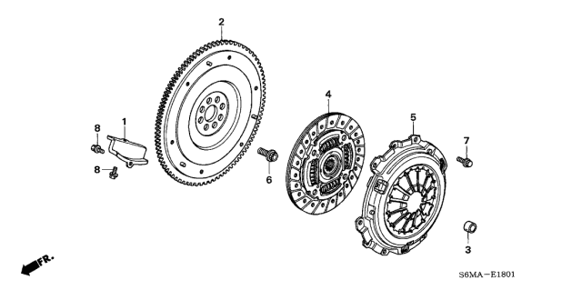2006 Acura RSX 3 Door TYPE-S KA 6MT Clutch Diagram