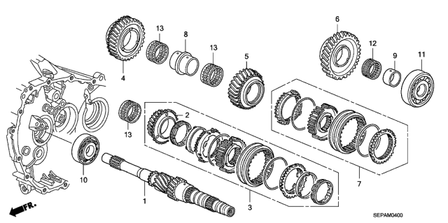 2008 Acura TL Gear, Mainshaft Fifth Diagram for 23580-RDE-000