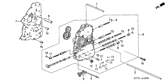 2000 Acura Integra 4 Door LS KA 4AT AT Main Valve Body Diagram