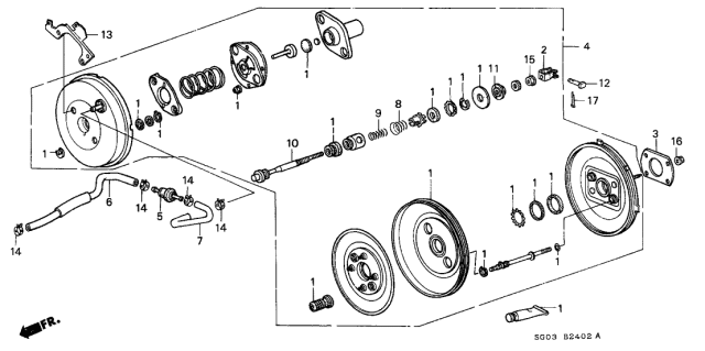 1987 Acura Legend Power Assembly, Master (10") (Nissin) Diagram for 46400-SG0-003
