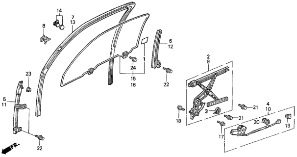 1995 Acura Legend Front Door Window Diagram