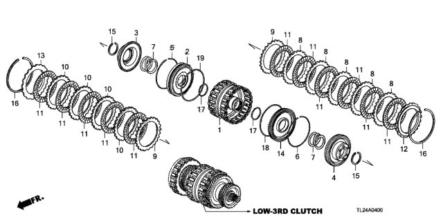 2009 Acura TSX 4 Door TSX (TECH) KA 5AT AT Clutch (Low-3RD) Diagram