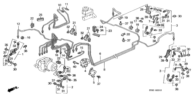 1998 Acura CL Proportioning Valve Assembly Diagram for 46210-S04-851
