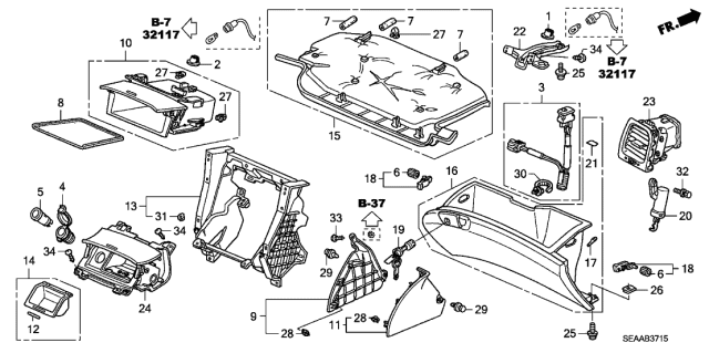 2008 Acura TSX Clip Assembly (6Mm) (Light Cream Ivory) Diagram for 90671-SDA-003ZE