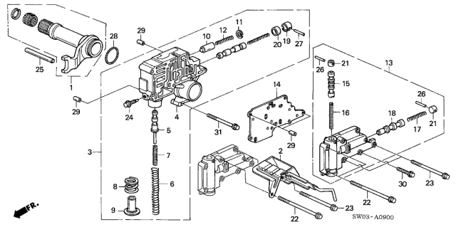 2001 Acura NSX 2 Door NSX KA 4AT AT Regulator Diagram
