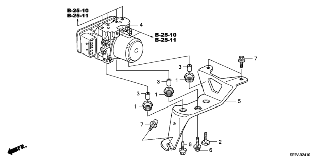 2008 Acura TL Abs Pump Modulator Anti Lock Brake Diagram for 57110-SEP-A72