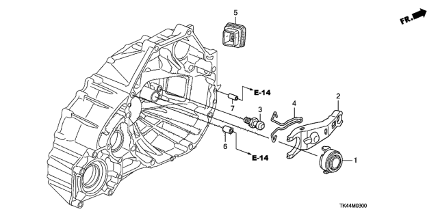 2011 Acura TL 4 Door TECH (AWD HPT) KA 6MT MT Clutch Release Diagram