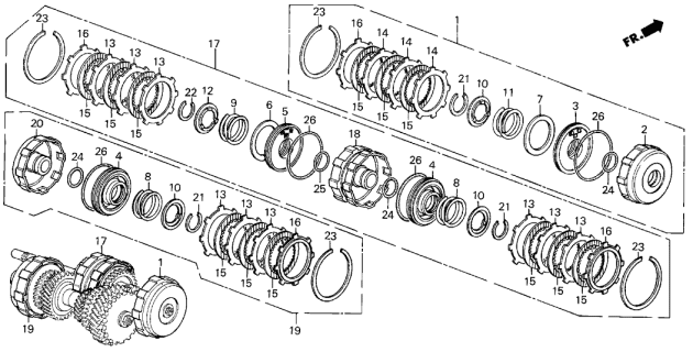 1989 Acura Integra 3 Door LS KA 4AT AT Clutch Diagram