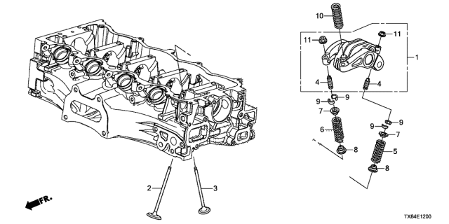 2014 Acura ILX Arm Assembly, Rocker Diagram for 14620-RNA-A01