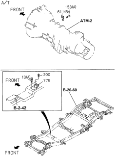 1996 Acura SLX 4 Door 4XS (BASE) KA 4AT Sensor Brackets Diagram