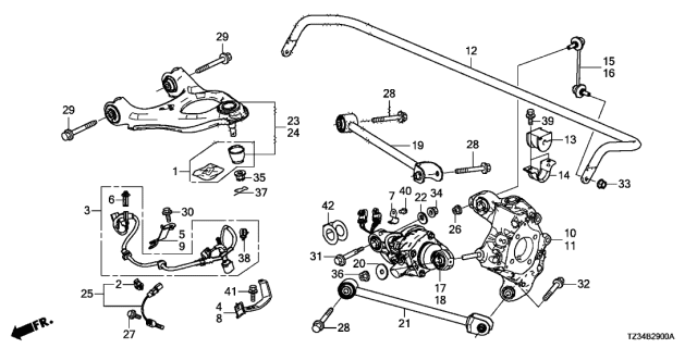 2019 Acura TLX Rear Knuckle (2WD) Diagram