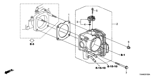 2014 Acura RDX 5 Door TECH (2WD) KA 6AT Throttle Body Diagram