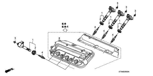 2012 Acura MDX Plug Hole Coil - Plug Diagram