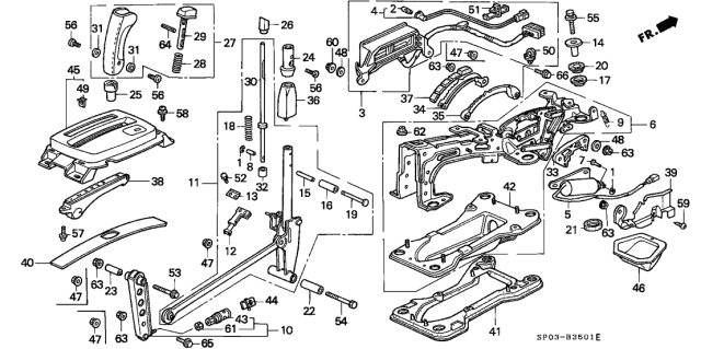 1994 Acura Legend 4 Door GS KA 4AT Select Lever Diagram