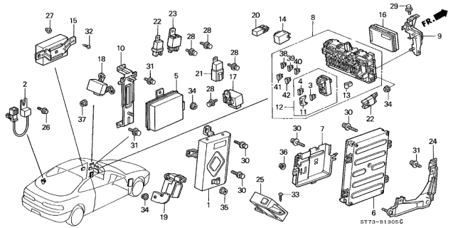 1994 Acura Integra Joint Box Assembly Diagram for 38200-ST7-A01