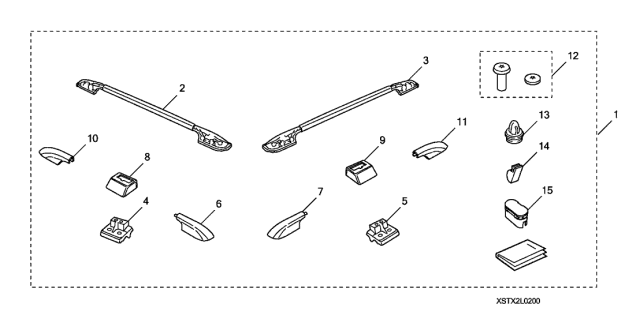 2008 Acura MDX Roof Rail Diagram