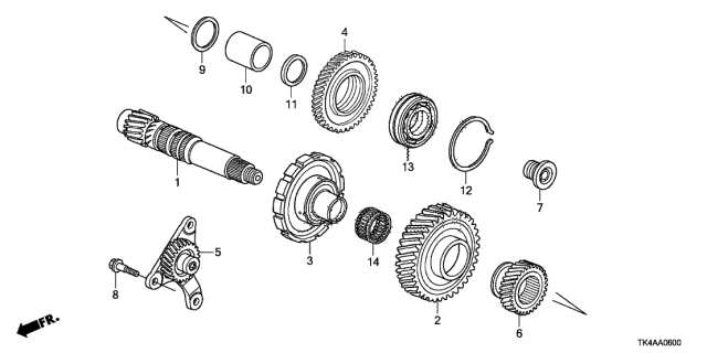 2013 Acura TL Gear Diagram for 23491-RT4-000