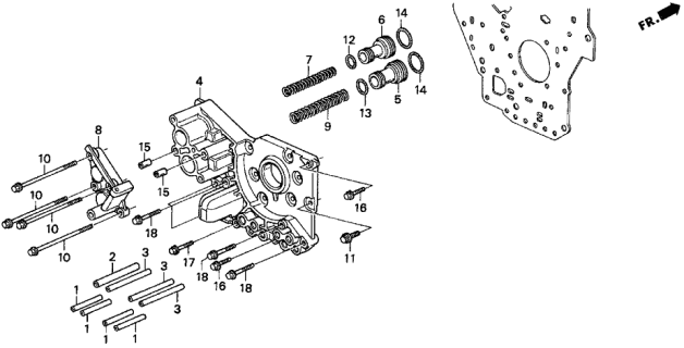 1998 Acura TL 4 Door BAS3.2 KA 4AT AT Accumulator Body (V6) Diagram