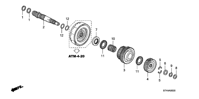 2010 Acura RDX 5 Door TECH KA 5AT AT Third Shaft Diagram