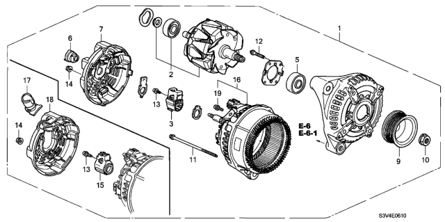 2003 Acura MDX Rotor Assembly Diagram for 31101-RDJ-A01